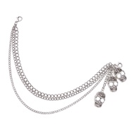 JN Popular Skull Shoe Chain Metal Shoe Decoration Metallic Chain Link for Footwear Styles Multilayer