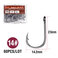 AKAKUMA เบ็ดตกปลาตกปลาสแตนเลสสตีลคาร์บอนสูง100ชิ้น/กล่องอุปกรณ์เสริมหัวทนทาน