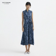 COTTONINK - Dress Wanita Pranita Jalin Biru Laut #ArchipelagoCitaSenada