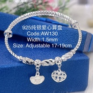 925纯银手镯(925 Silver Bangle)GelangTangan Untuk Dewasa original Silver /925 Perak tulen