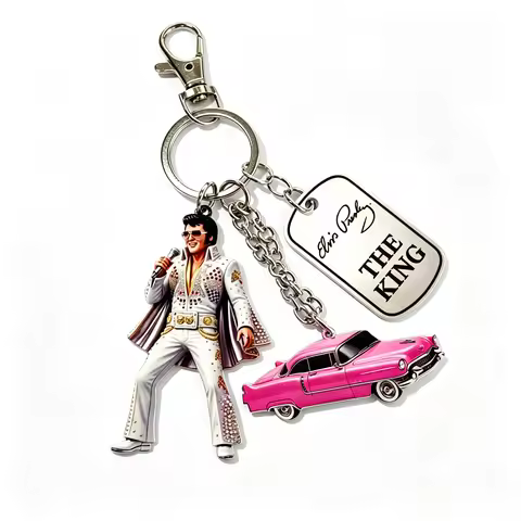 2026 Michael Jackson, Elvis Presley keychain, classic Dance King pendant keychain, fashionable singe