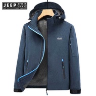 JEEP SPIRIT 1941 ESTD Windproof Soft-Shell Men's Thin Outdoor Casual Hoodie