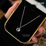 GLAMHALO Necklace S999 Silver Diamond Elegant