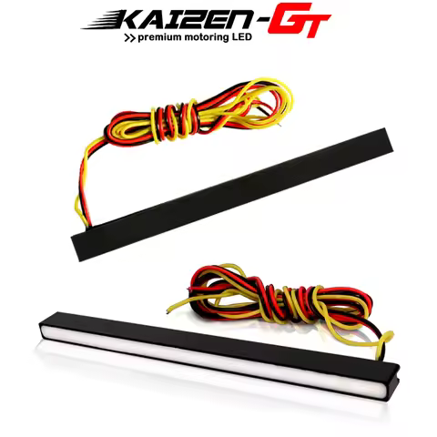 2PCS Ultra Slim Designed Switchback Amber & Xenon White LED DRL Daytime Running Light Bars Universal