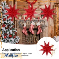 MELIFLUO 2PCS 35cm Nine-pointed Star Chic Paper Home Decors Party Decoration Christmas Lanterns