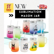 Sublimation Mason Jar Frosted Gradient Color with Straw (15oz) / Sublimation BLANK Mason / Sublimati