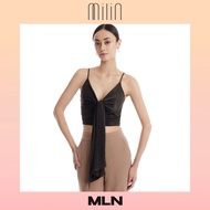 [MILIN] Front knotted spaghetti straps crop top เสื้อสายเดี่ยวคอวีผูกหน้า Grace Top