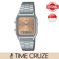 [Time Cruze] Casio AQ-230 Dual Time Adjustable Stainless Steel Analog Men Women Watch AQ-230A-4A AQ-