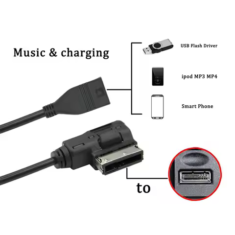 Music Interface Cable Adapter USB Music Interface AMI MMI AUX MP3 Cable Adapter For Music Interface 