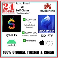 ◆◘(24/7 Auto Email &amp; Self Claim) SyberTv | SyberIPTV Syber TV (Android) iGo IPTV iGoIPTV (IOS) Best