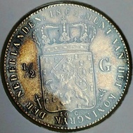 Koin Netherland 1/2 gulden 1863
