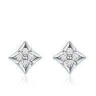 CHOW TAI FOOK 18K 750 White Gold Earring with Diamond U184922