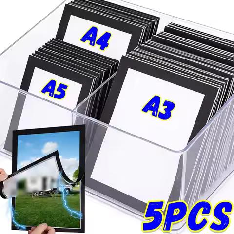 A3/A4/A5/A6 Self-Adhesive Photo Frame Removable Wall Display Magnetic Soft Photo Frame Home Wall Dec