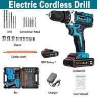 766VF Cordless Drill Electric Hammer Drill Multi-Function Electric Screwdriver Hand Drill Driver Kit