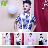 Linen short-sleeved boys' shirts for 1 year old, 2 years old, 3 years old, 4 years old, 5 years old,
