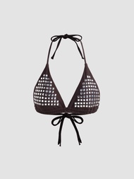 Cider Halter Rhinestone Triangle Bikini Top