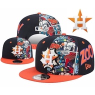 New Er Houston Astros 9FIFTY A-Frame Snapback baseball cap in black and orange with comic book-style
