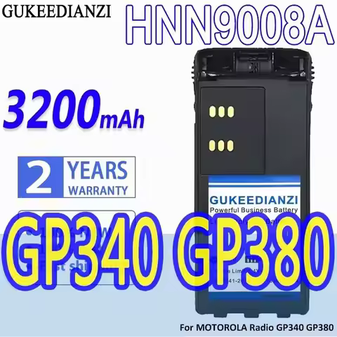 GUKEEDIANZI Battery HNN9008A 3200mAh For MOTOROLA Radio GP340 GP380 GP640 GP680 GP320 HT1250 HT750 G