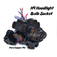 H4 OEM Bulb Holder Socket Connector With Pure Copper Pin