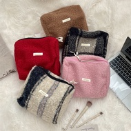 Large capacity plush makeup bag, travel storage bag