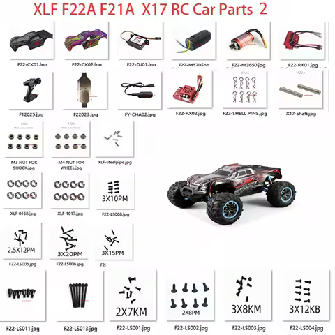 XLF F22A F21A Hosim X17 RC Car Accessories : Remote Control ESC brushless motor servo Lock Nut R-typ