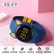 Smart Waterproof Student Watch Fashionable Cute Cat Ears Silent Vibration Alarm Clock Children's Spo