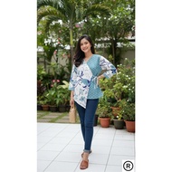 ARINA - Modern Women's Batik Top Blouse with Side Straps, Women's Office Wear, Cool and Comfortable 