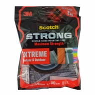 Scotch Strong Double Sided Mounting Tape EXTREME 2Kg 414-T19 19mm X 30cm Indoor & Outdoor Insulation