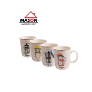 MASON CERAMIC MUG COFFEE MUG/ DRINKING MUG/ CERAMIC MUG/ WITH GOLD LIST