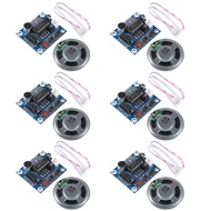 6Pcs ISD1820 Voice Recording Module Recorder Playback Module with Audio Microphones Sound Loudspeake