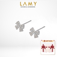 Khuyên tai nữ LAMY Bow Earrings Silver 3026SV - Khuyên tai bạc cao cấp S925 Full Box