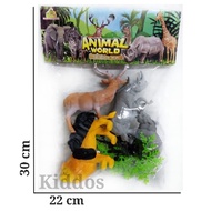 Wild Animals Rubber Animal Toys 4pcs
