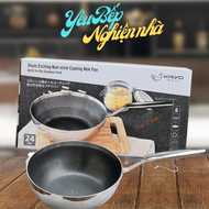 [HCM] Chảo sâu lòng inox 304 (18/10) chống dính hoa văn nổi Tri-Ply Kaiyo KNW-3598 20cm/ KNW-3604 24