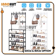 Innohut Shoe Rack With Hanging Area Shoe Shelf Large Capacity Shoe Rack Rak Kasut Almari Kasut Bertingkat 鞋架