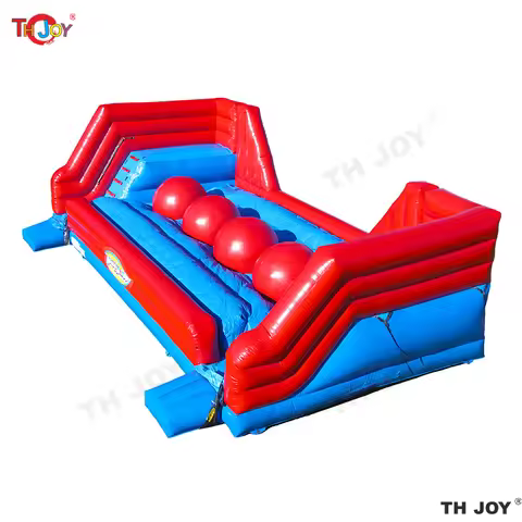 8x3m INTERACTIVE INFLATABLE Wipe Out Big Baller Game Wipeout Balance Ball Obstacle Course