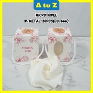 AtuZ Ready Stock Microtowel W/Metal/20pcs(DG-666)/Exclusive Goodies/Doorgift Kahwin Wedding Gift