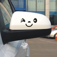 2 Pcs Reflective Cute Smile Car Sticker Rearview Mirror Sticker Car Styling Cartoon Smiling Eye Face