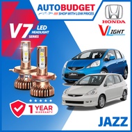 HONDA Jazz V7 V6 VLight Premium LED Jazz GD Jazz TFO Headlight H4 Lampu LED Depan Kereta Bulb 6000K