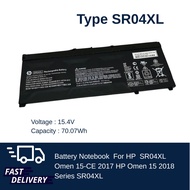 แบตเตอรี่ HP SR04XL Omen 15-CE 2017 HP Omen 15 2018 Pavilion Power 15-cb035tx 15-cb037tx Gaming Pavi