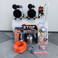 ETOP รับประกัน 1 ปีเต็ม ปั๊มลม ปั๊มลมโรตารี่ ปั๊มลมออยฟรี 50 ลิตร รุ่น XH60050L+อุปกรณ์ 6 อย่าง+กาพ่