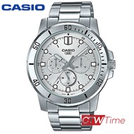 Casio นาฬิกาข้อมือผู้ชาย สแตนเลส รุ่น MTP-VD300D-7EUDF (สีเงิน / หน้าปัดเงิน)