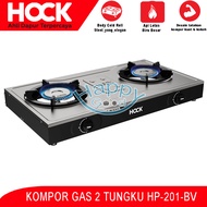HOCK 2-BURNER GAS STOVE BOXY GOLD BURNER STAINLESS STEEL HP-201BG