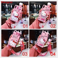 Samsung Galaxy J7 Pro J6 J6+ J4 Core J4+ Plus 2018 J5 J3 Pro J2 2017 Grand Prime 2 2016 2015 Case Hello Kitty Cartoon Cute Pink Lanyard Strap Holder Stand Soft TPU Case Cover