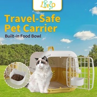 ​LDECO Portable Pet Travel Cage for Dogs Cats - Foldable Air Travel Kennel with Ventilation, Durable