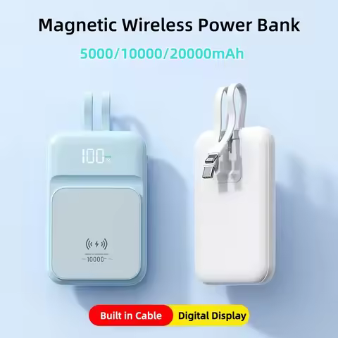 20000mAh Magnetic Wireless Power Bank External Battery Portable Induction Charger For Magsafe Powerb