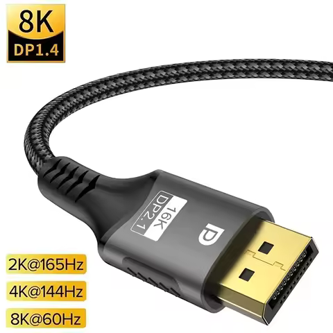 8K DP Cable 120Hz 4K 240Hz 80Gbps HDR Video Audio Displayport Cable Display Port For Laptops PC TV X