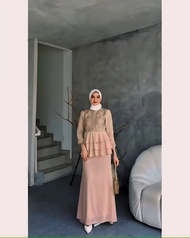 Gamis Brokat Model Duyung Terbaru 2024 Myesha Dress Ceruty Busui Gamis Kondangan Mewah Elegan