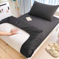 1pc Solid Color Fitted Sheet, Mattress Protector, Soft & Breathable, Fits Various Bed Sizes - Twin, 