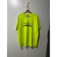 T-Shirt Round Neck Fluorescent Yellow Screen Print