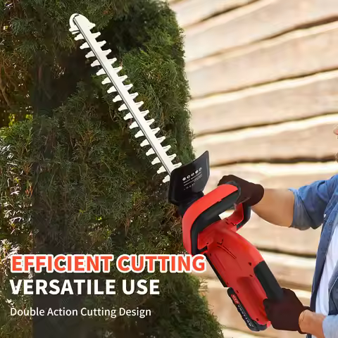 550W 21V Cordless Electric Hedge Trimmer Power Tool Dual-Blade with 3.0Ah Battery and Charger for Sh